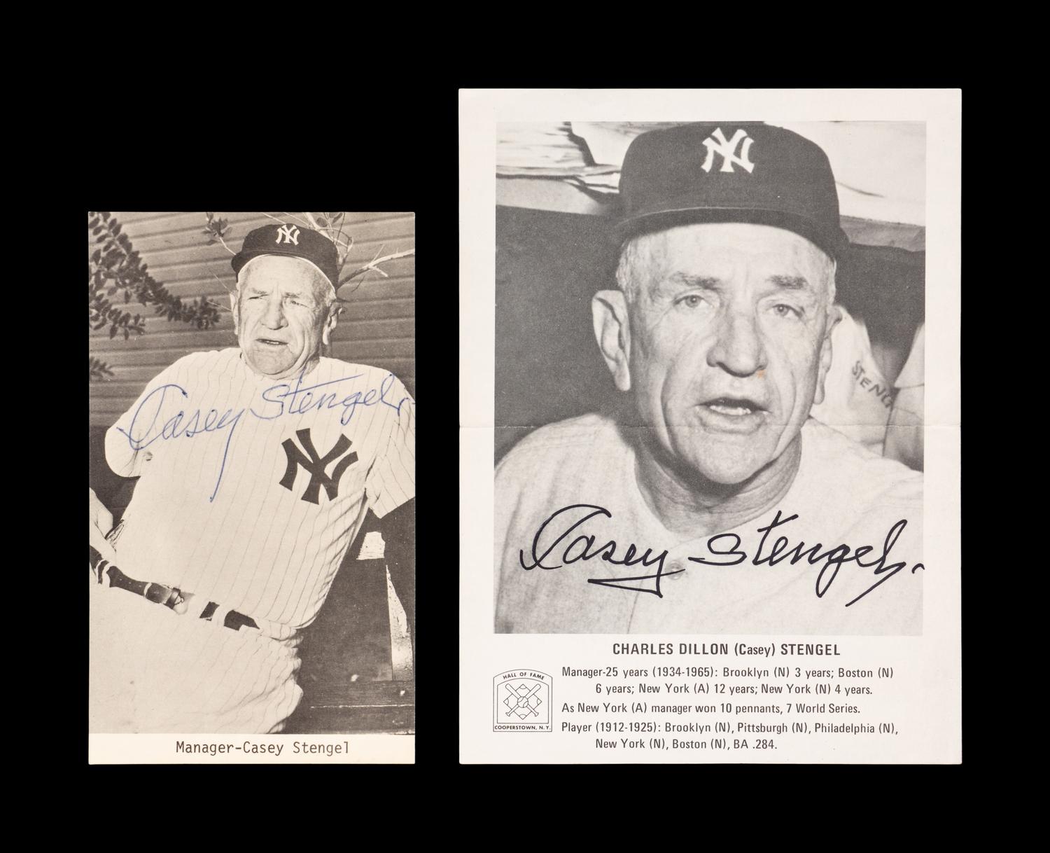 A Collection of Casey Stengel Signed Autographs (Beckett Authentication Services)