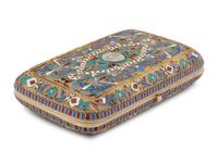 A Russian Enameled Silver-Gilt Cigarette Case