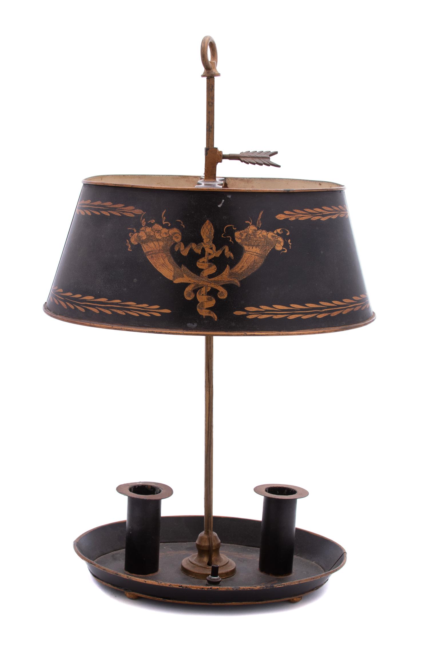 A French Tole Bouillotte Lamp
