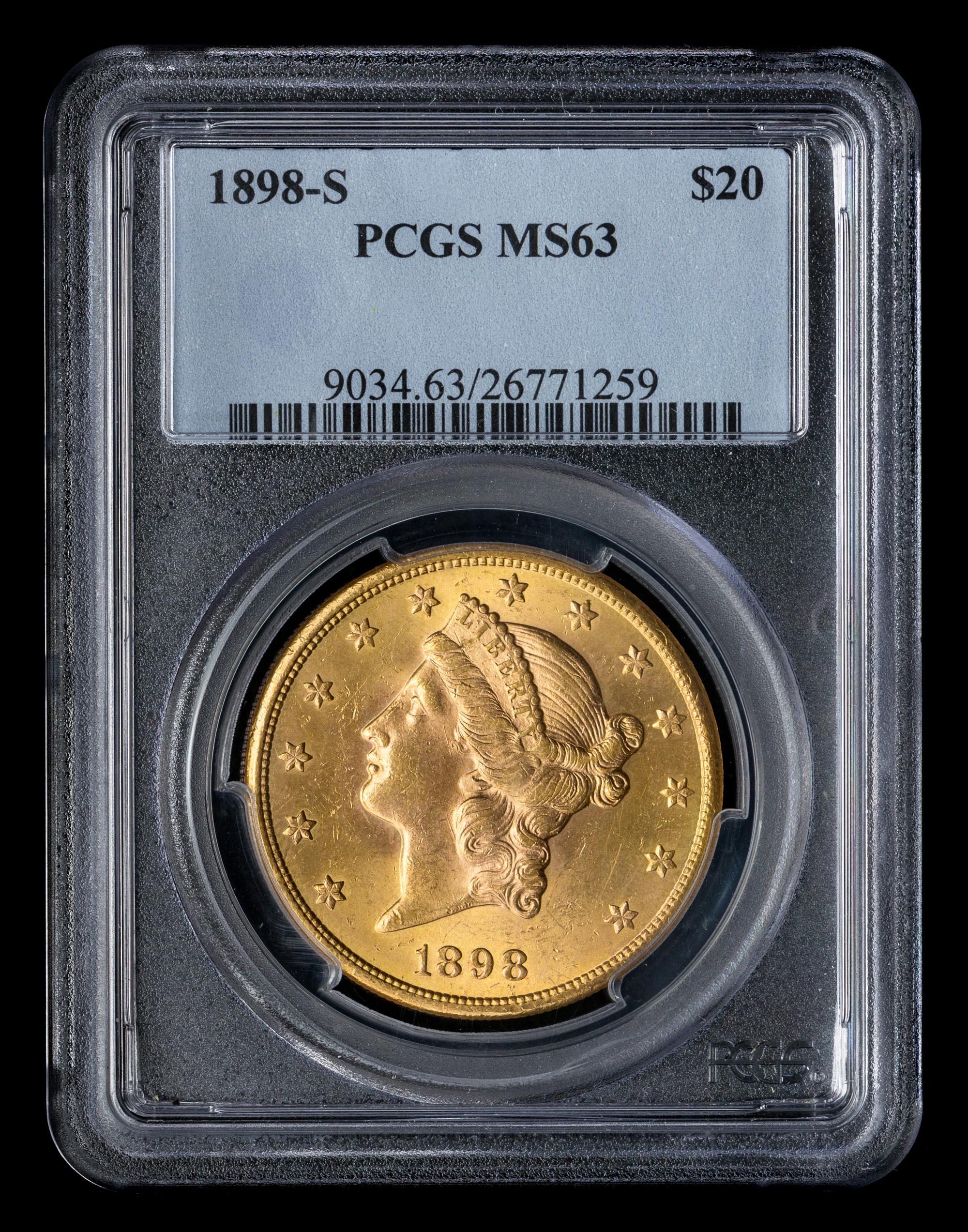 A United States 1898-S Liberty Head $20 Gold Coin