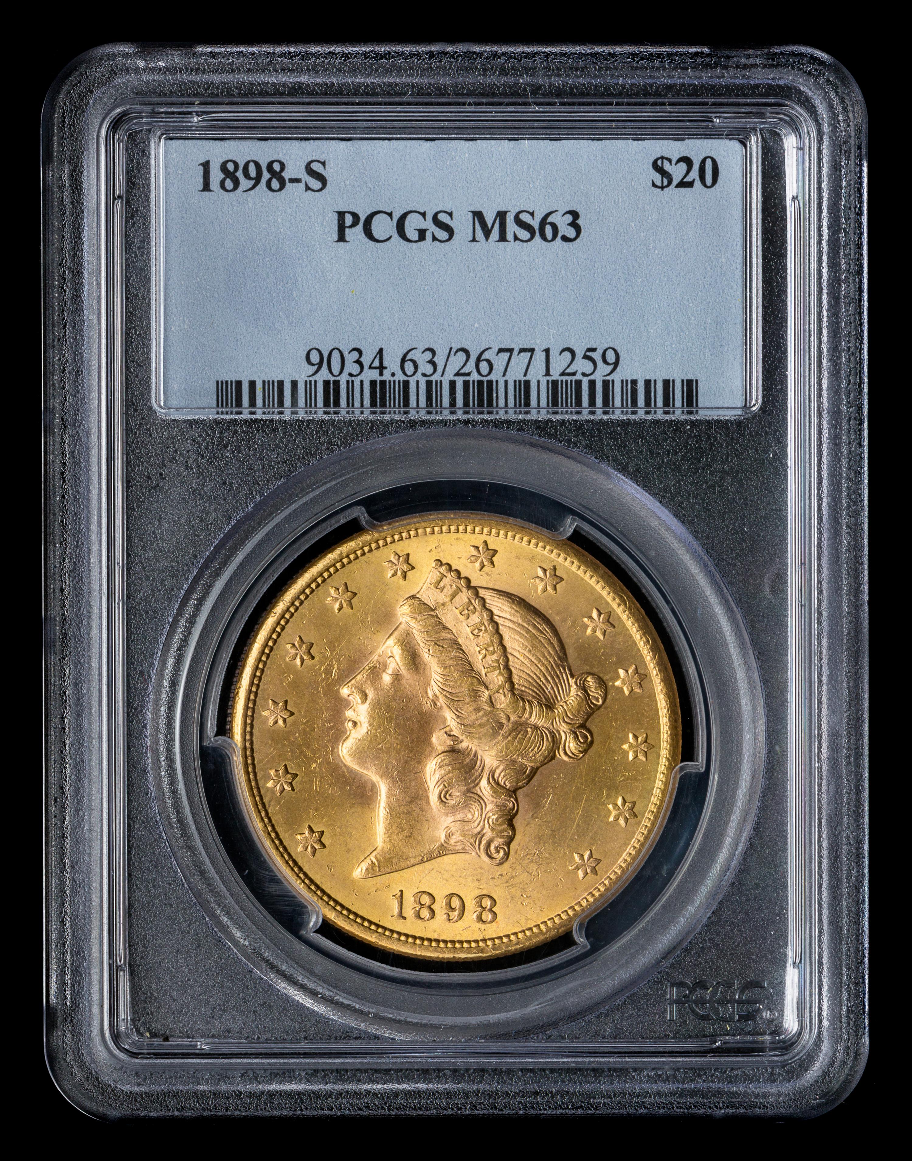 A United States 1898-S Liberty Head $20 Gold Coin
