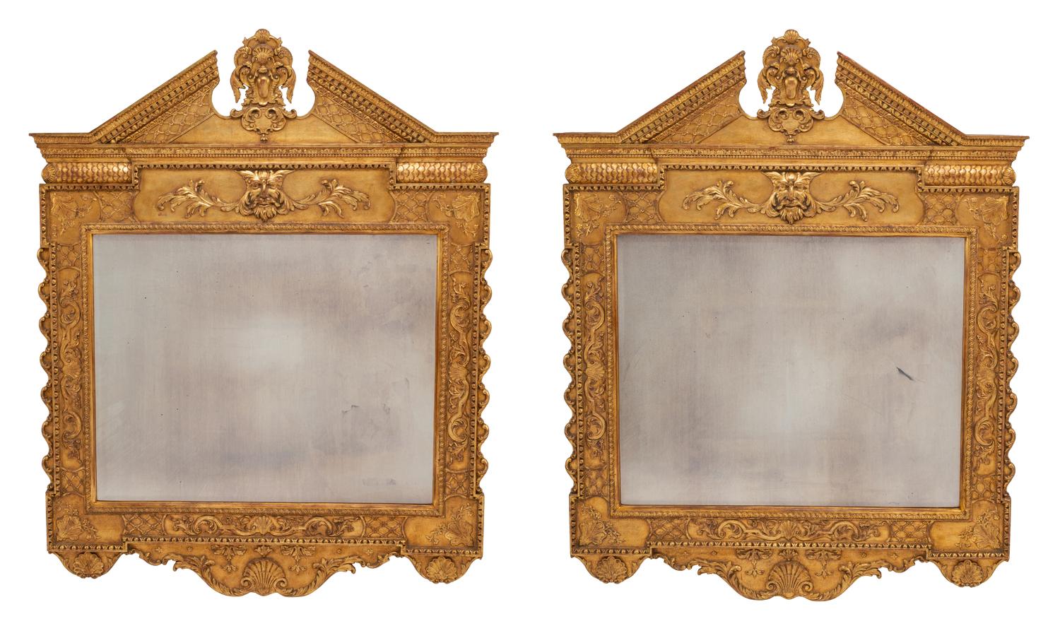 A Pair of George II Style Giltwood Mirrors