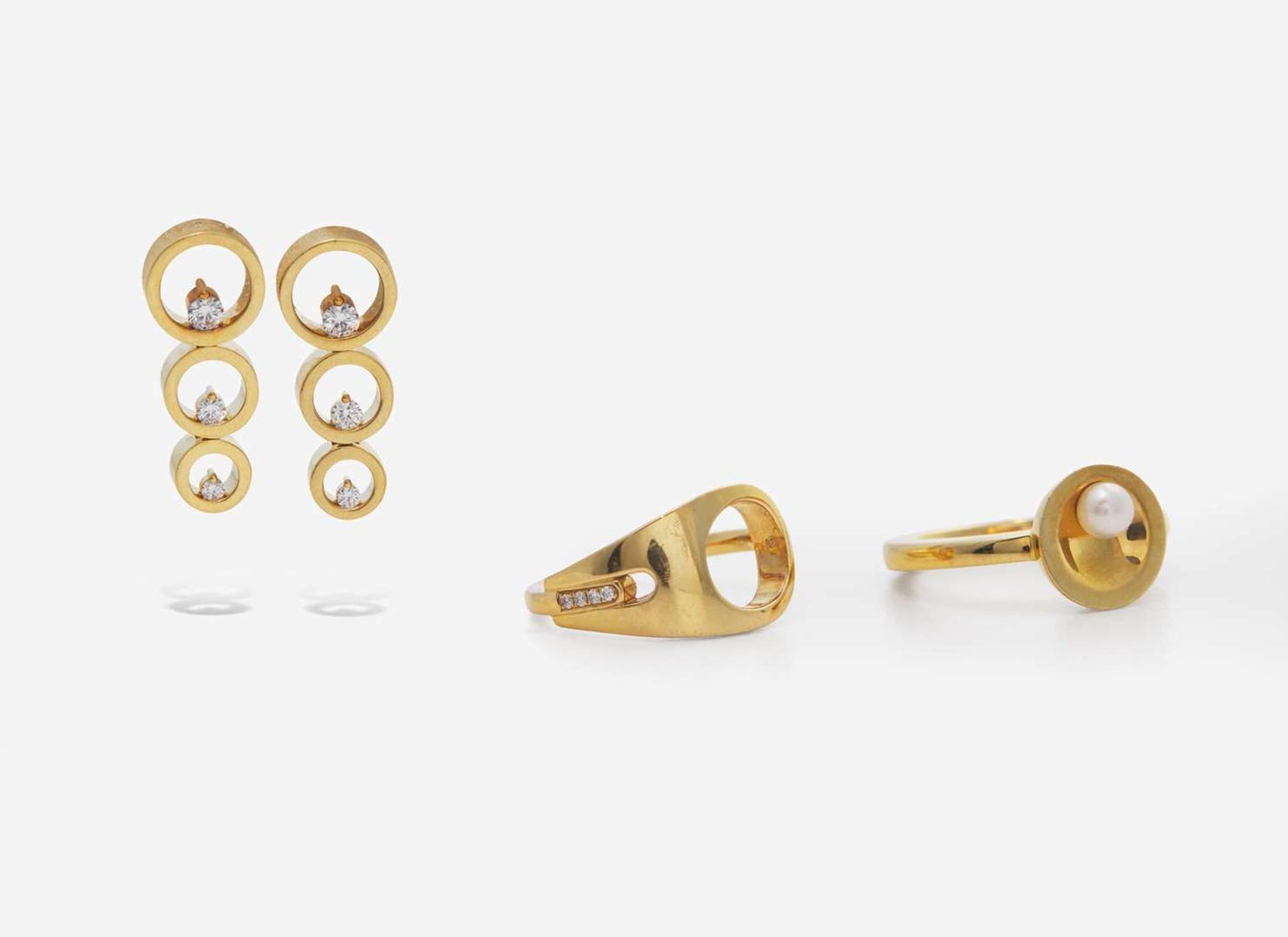 A Group of 18K Yellow Gold Movado Jewelry
