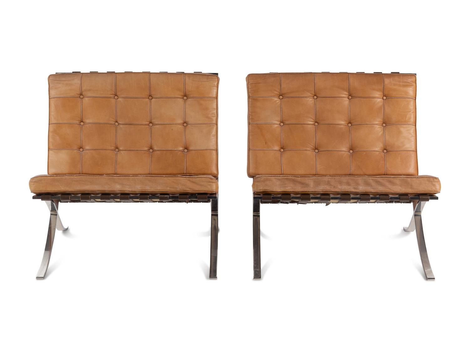 Pair of Barcelona Lounge Chairs Knoll International, USA