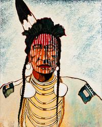 Old Warrior Chief of the Crow Indians, MT USA, "Sun Down"