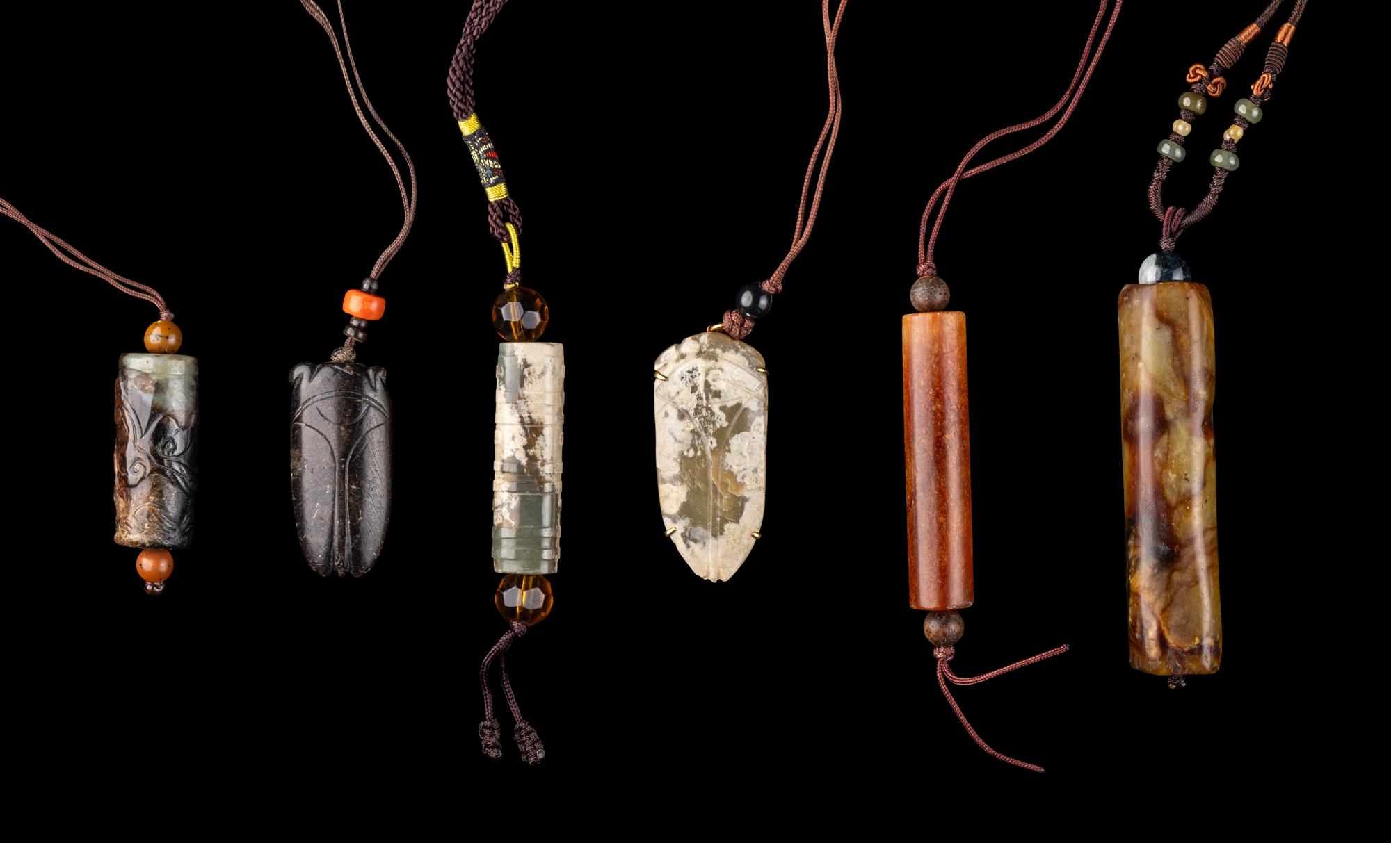 Six Chinese Archaistic Jade Pendants