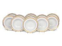 A Set of Twelve Raynaud Limoges Marie Antoinette Porcelain Soup Bowls