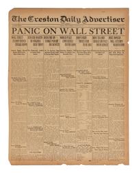 [STOCK MARKET CRASH OF 1919]. Creston Daily Advertiser . Creston, IA: 12 November 1919.