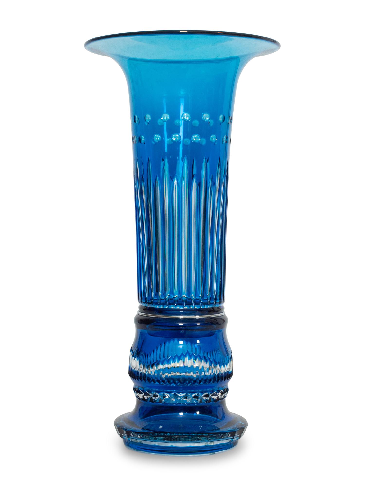 A Saint-Louis Nepal Cut-to-Clear Glass Vase
