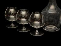Twelve Bacarrat Degusstation Crystal Cognac Glasses and Two Perfection Whiskey Decanters — 20th Century