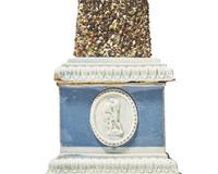 A rare Staffordshire pearlware obelisk, attributed to Ralph Wood, Burslem, England, circa 1798-1801