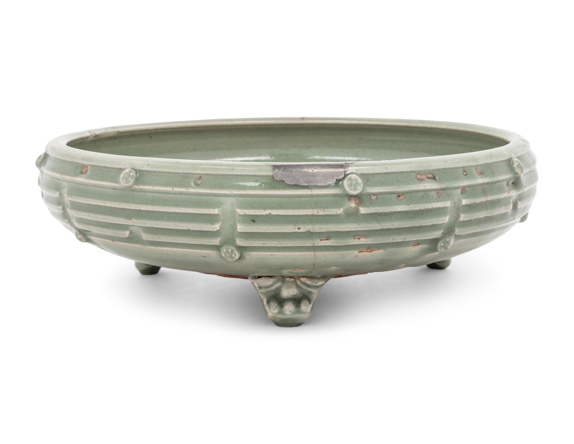 A Chinese Longquan Celadon Glazed 'Eight Diagrams' Porcelain Incense Burner