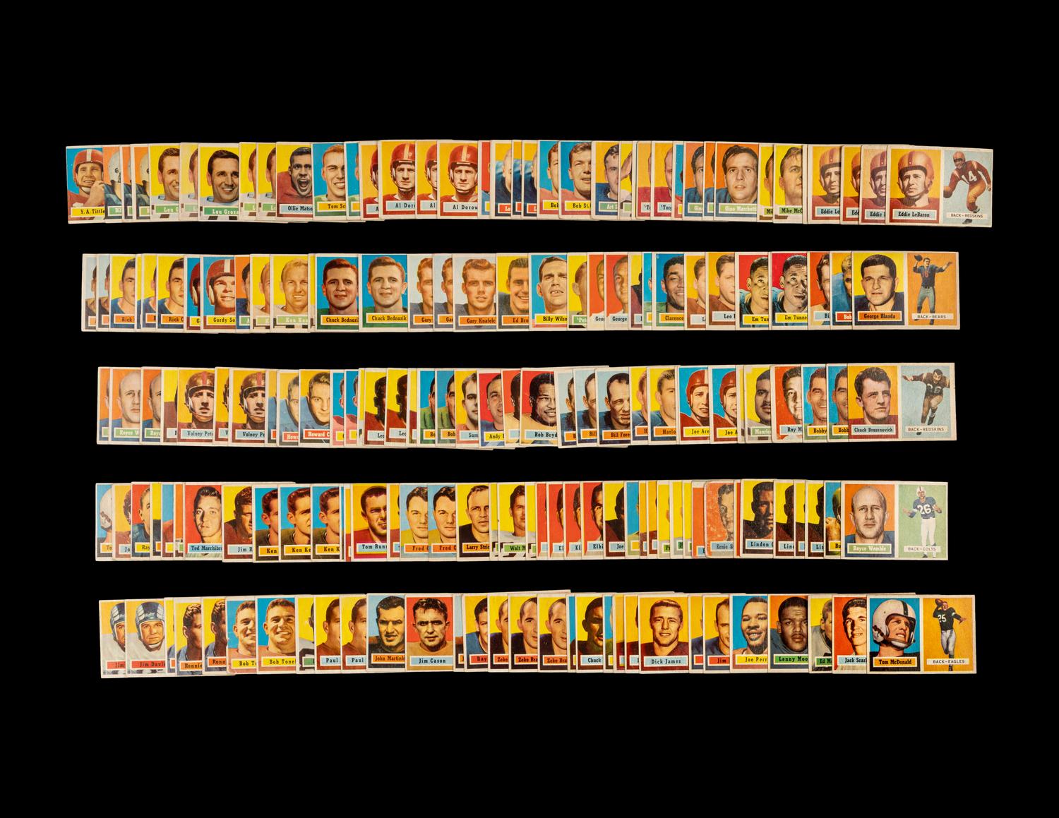 A Group of Over 180 Assorted 1957 Topps Football Cards,