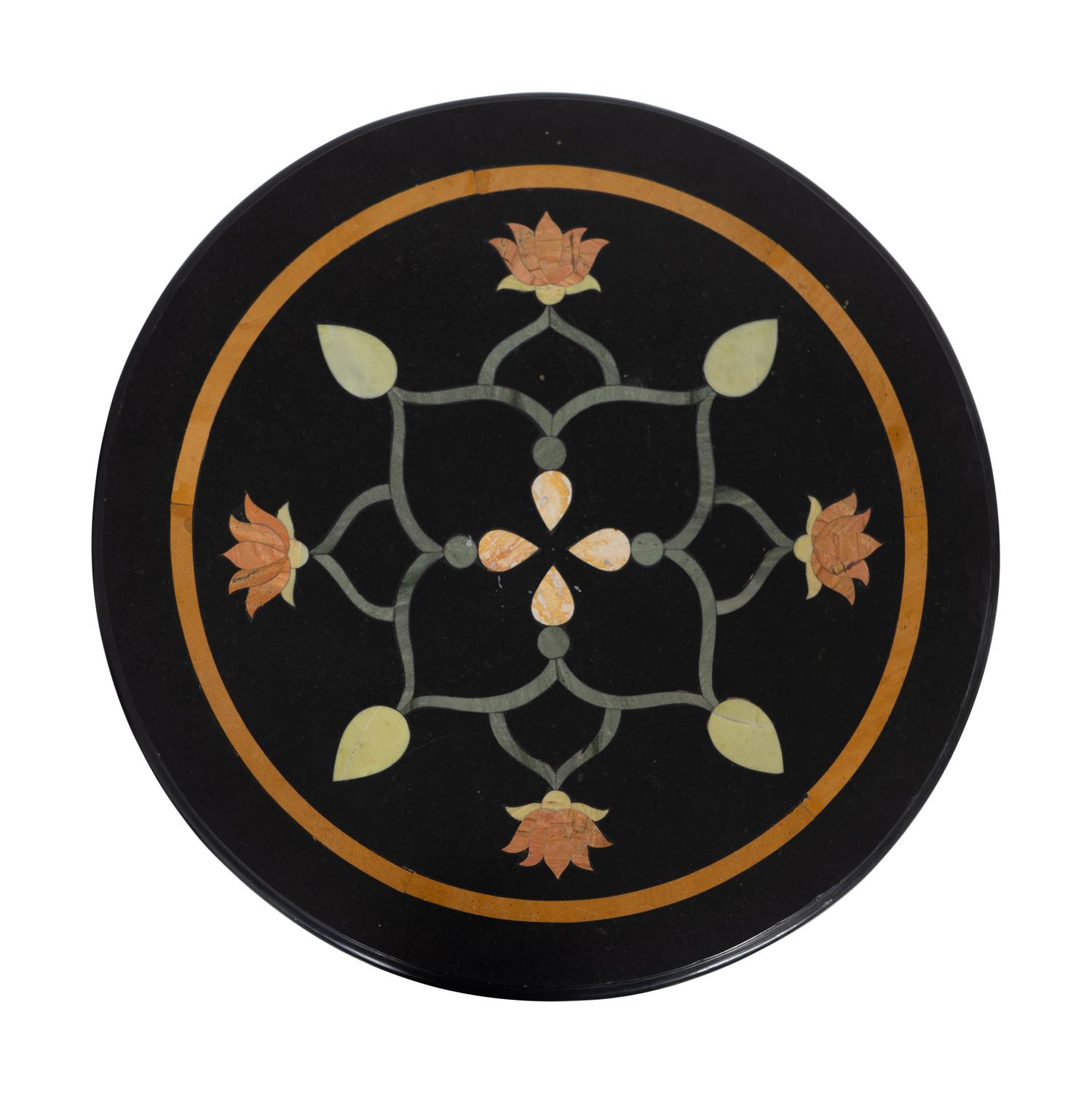 Two Italian Pietra Dura and Wrought-Iron Guéridons — 20TH CENTURY
