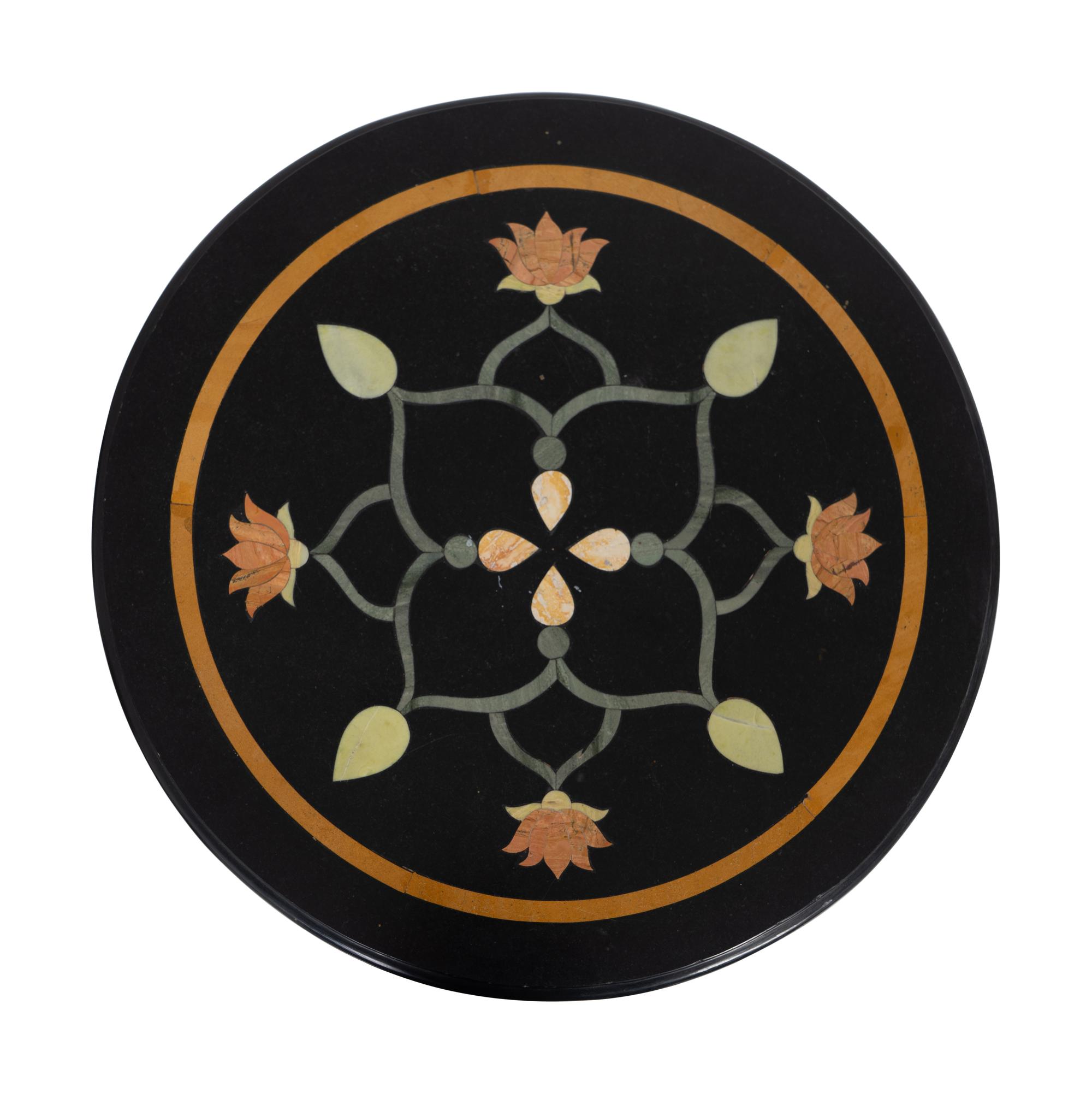 Two Italian Pietra Dura and Wrought-Iron Guéridons — 20TH CENTURY