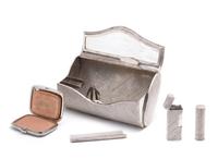 WHITE GOLD AND DIAMOND CLUTCH AND ACCESSORIES