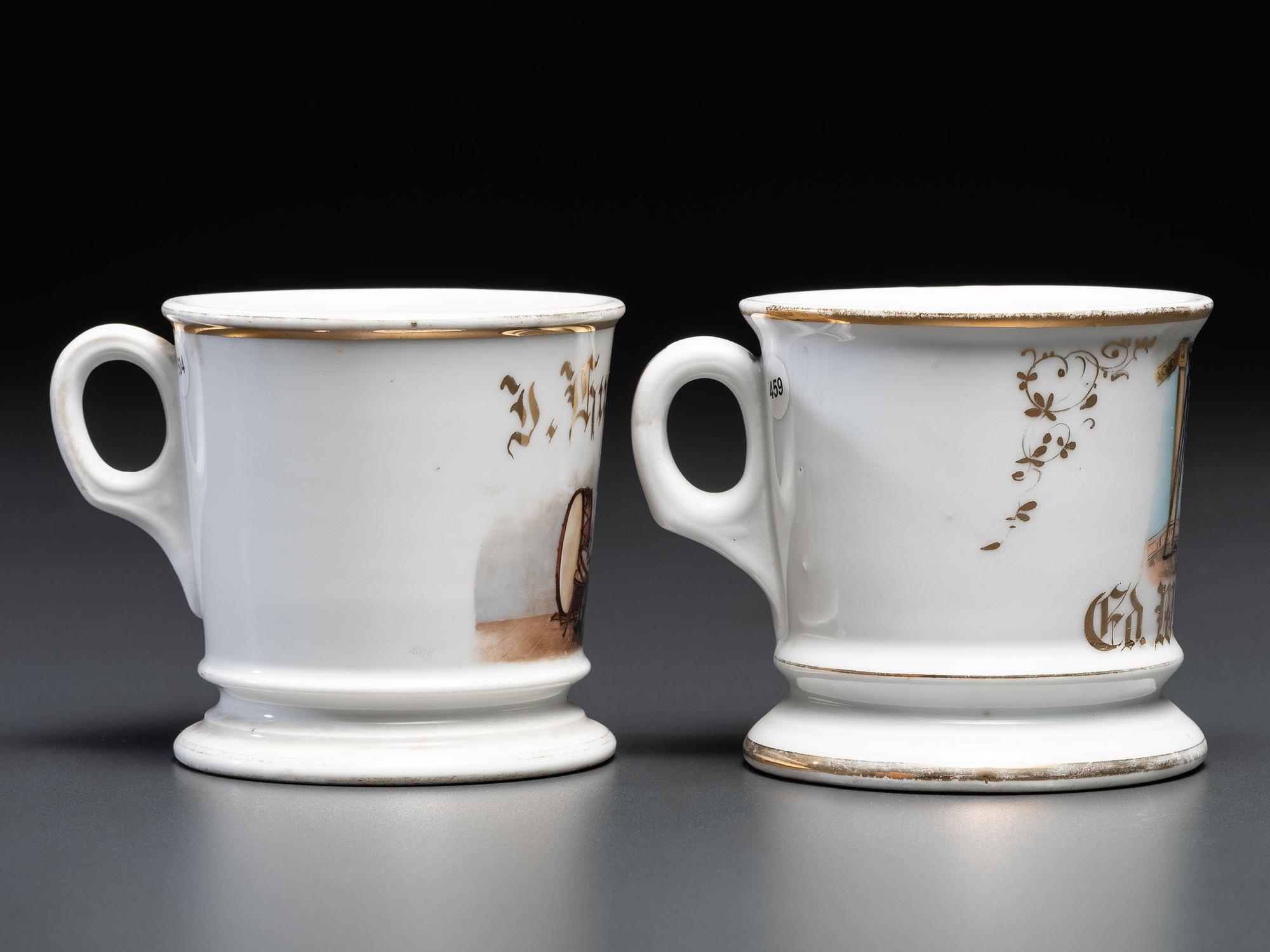 Two Porcelain Occupational Shaving Mugs
