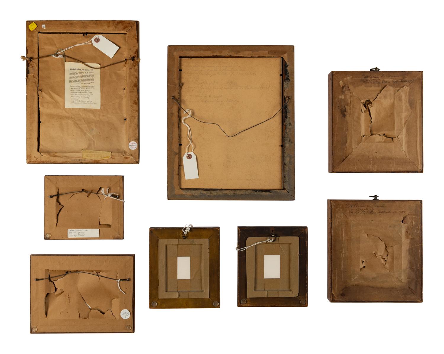 A Collection of Eight Silhouettes in Maple Frames