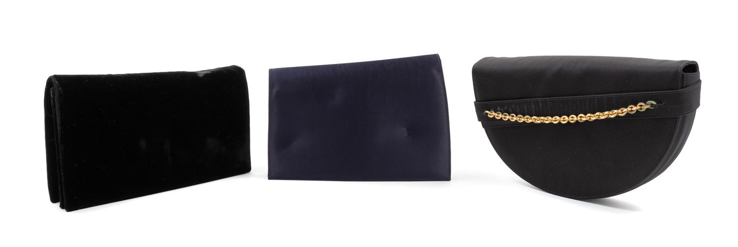 Three Gianni Versace Black Clutches, 1990s