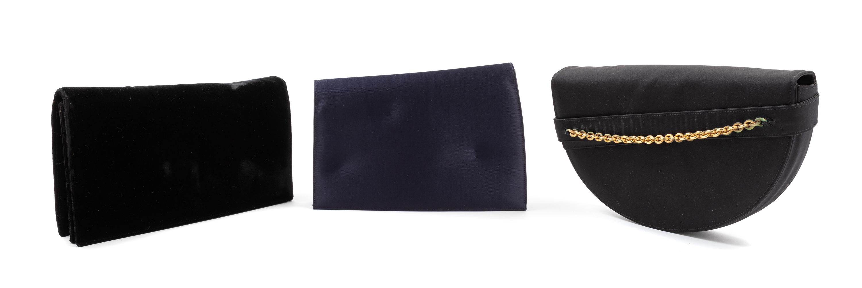 Three Gianni Versace Black Clutches, 1990s