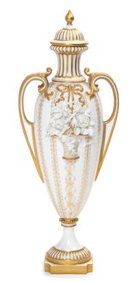 A Royal Worcester Porcelain Covered Vase Height 14 1/2 inches. — EARLY 20TH CENTURY