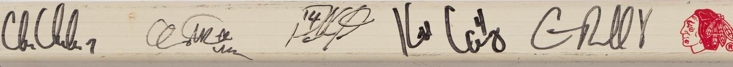A Group of Chris Chelios Charity Golf Outing Multi Signed Autograph Hockey Sticks