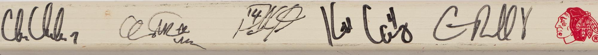 A Group of Chris Chelios Charity Golf Outing Multi Signed Autograph Hockey Sticks