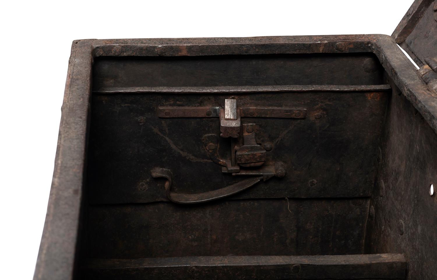 A German Wrought Iron Strong Box