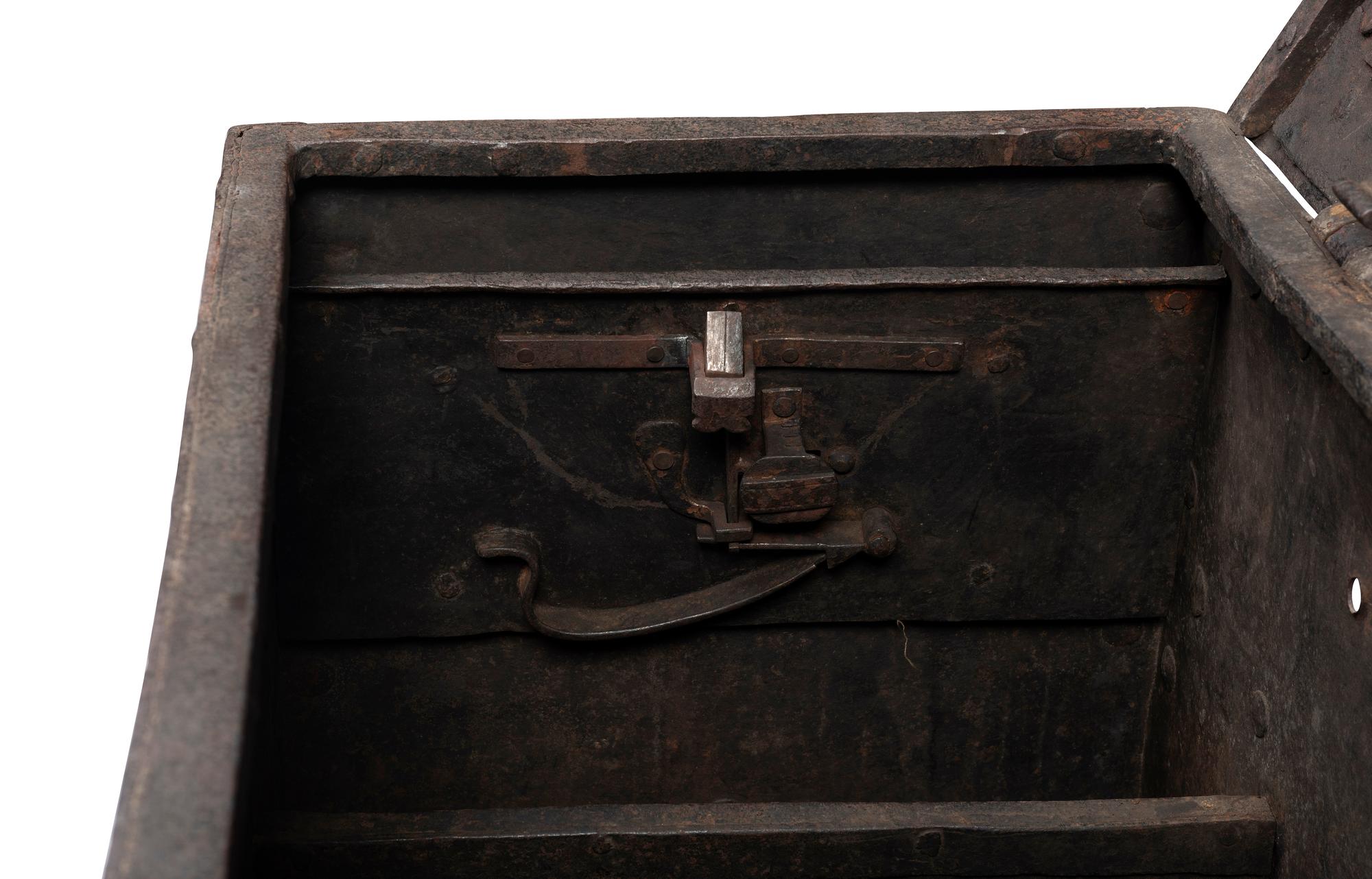 A German Wrought Iron Strong Box