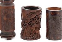 Four Chinese Bamboo Brush Pots