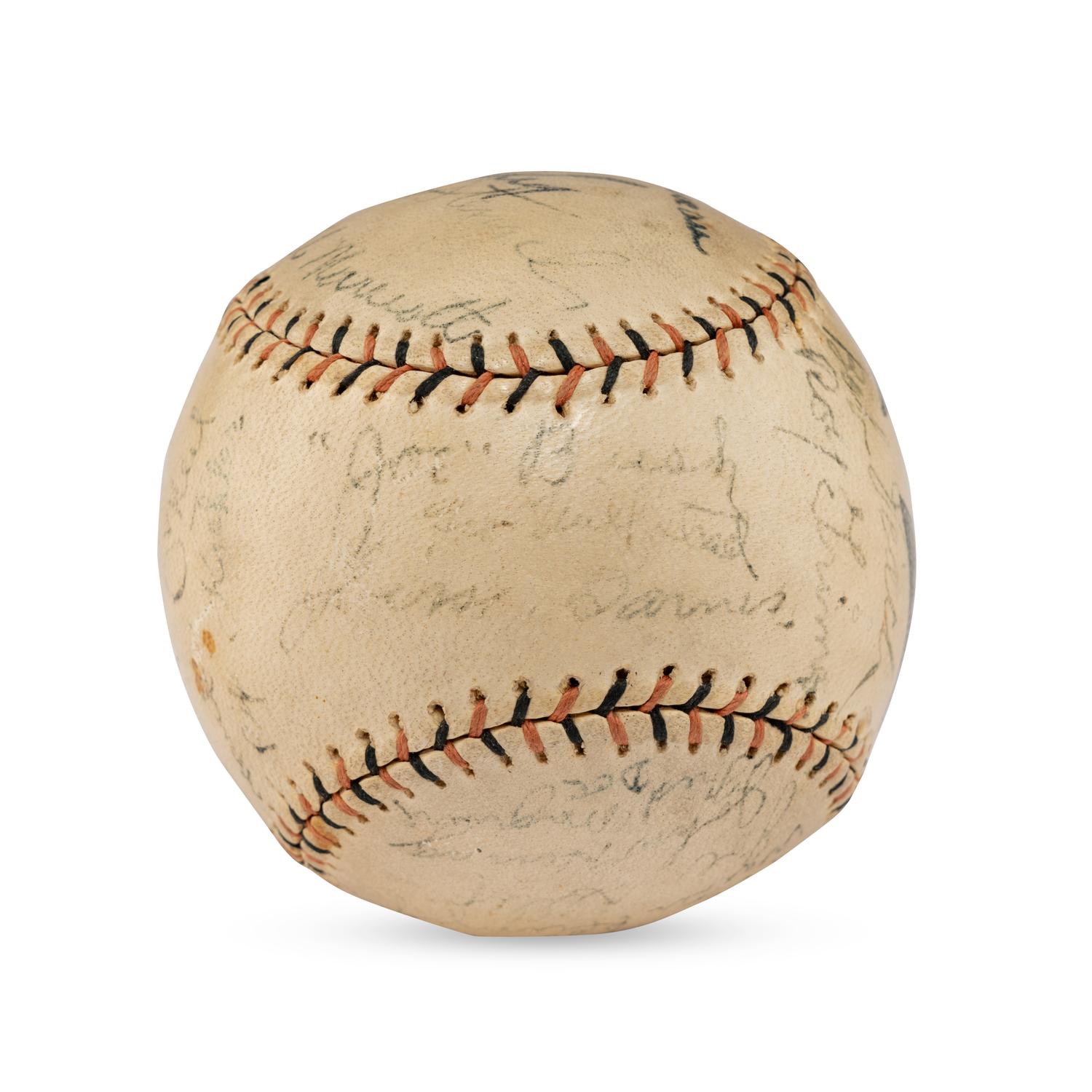 A 1927 Toledo Mud Hens Team Signed Autograph Baseball Featuring Casey Stengel (Beckett Authentication Services Letter of Authenticity)