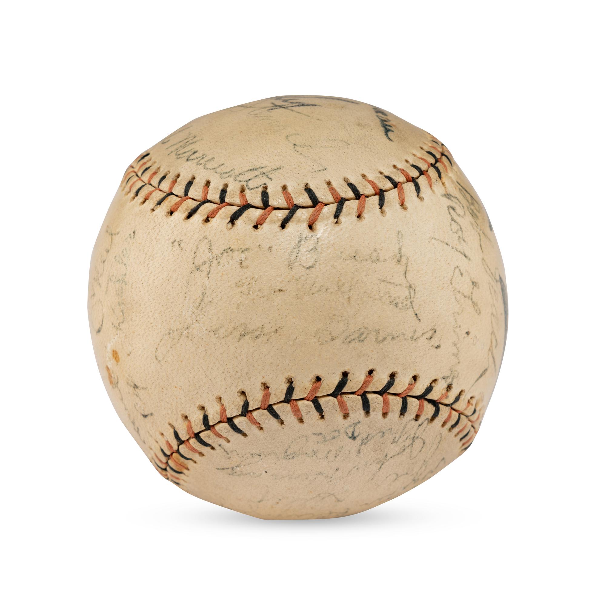 A 1927 Toledo Mud Hens Team Signed Autograph Baseball Featuring Casey Stengel (Beckett Authentication Services Letter of Authenticity)
