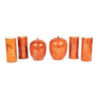 A Collection of Chinese Gilt Decorated Orange-Ground Porcelain Vases and Ginger Jars