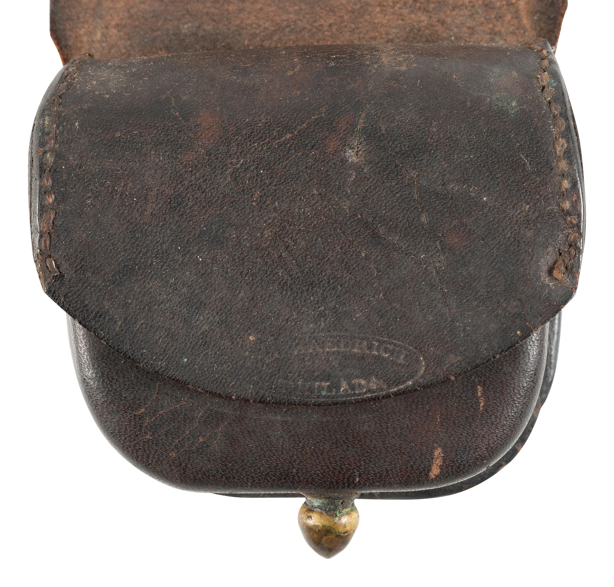 [CIVIL WAR]. A group of 2 federal cap pouches by H.G. Haedrich, Philadelphia, PA.