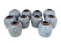 10 Chinese Blue and White Porcelain 'Foliate' Jars
