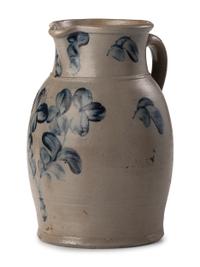 A Two-Gallon Cobalt Decorated Stoneware Pitcher