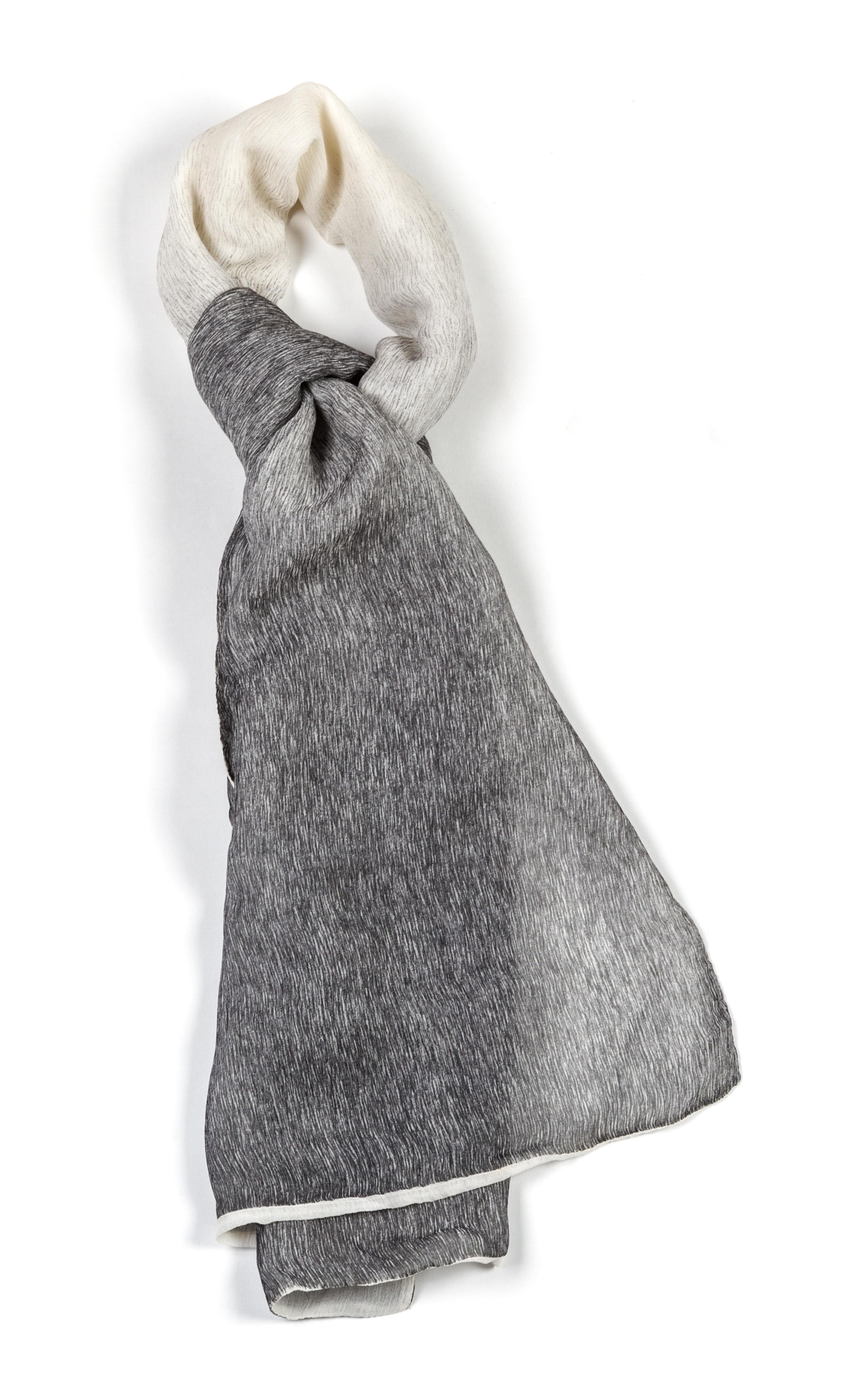 An Hermes Silk Chiffon Grey Degrade Scarf. 42 x 21 inches.