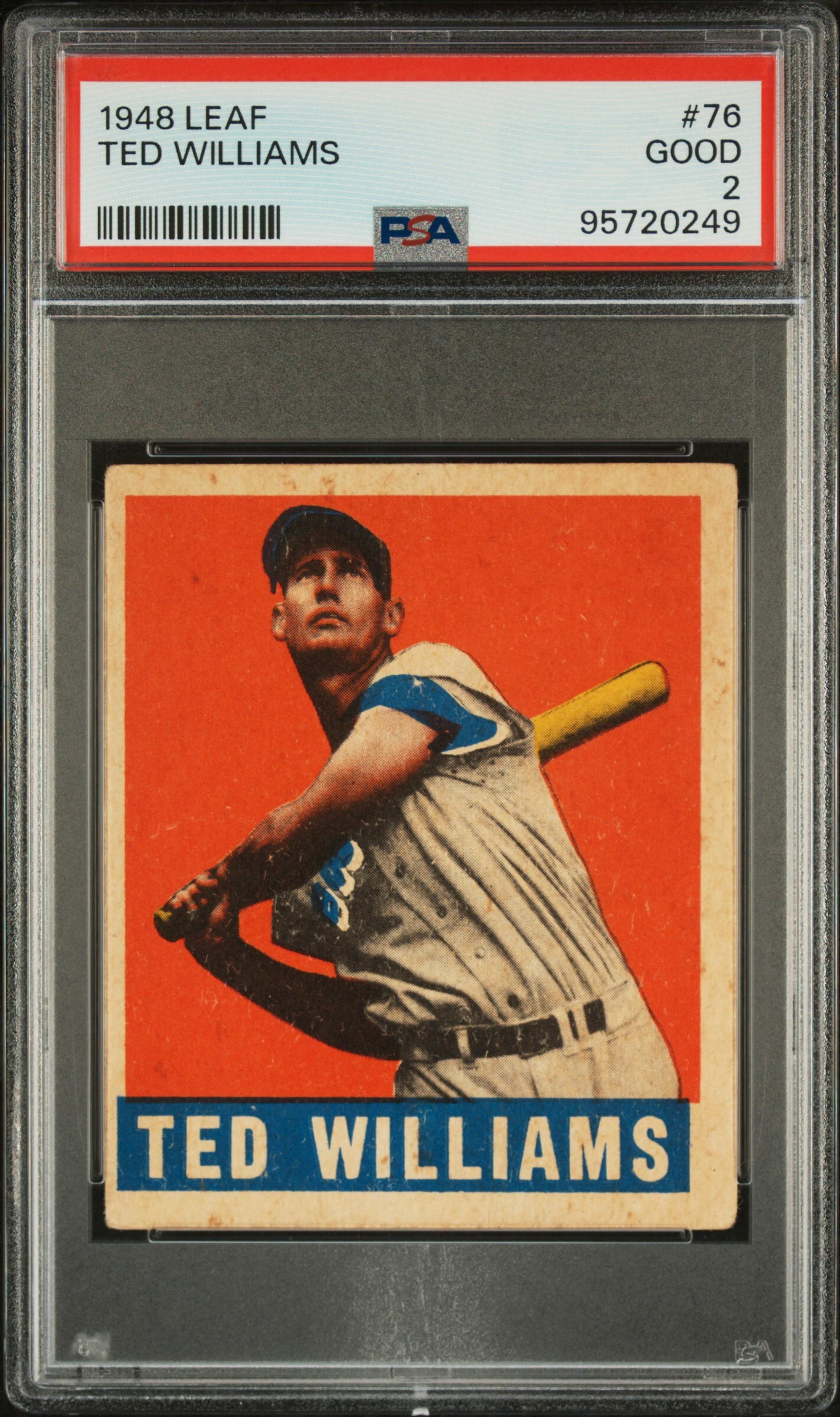 A 1948 Leaf Ted Williams Baseball Card No. 76 (PSA 2 GOOD)