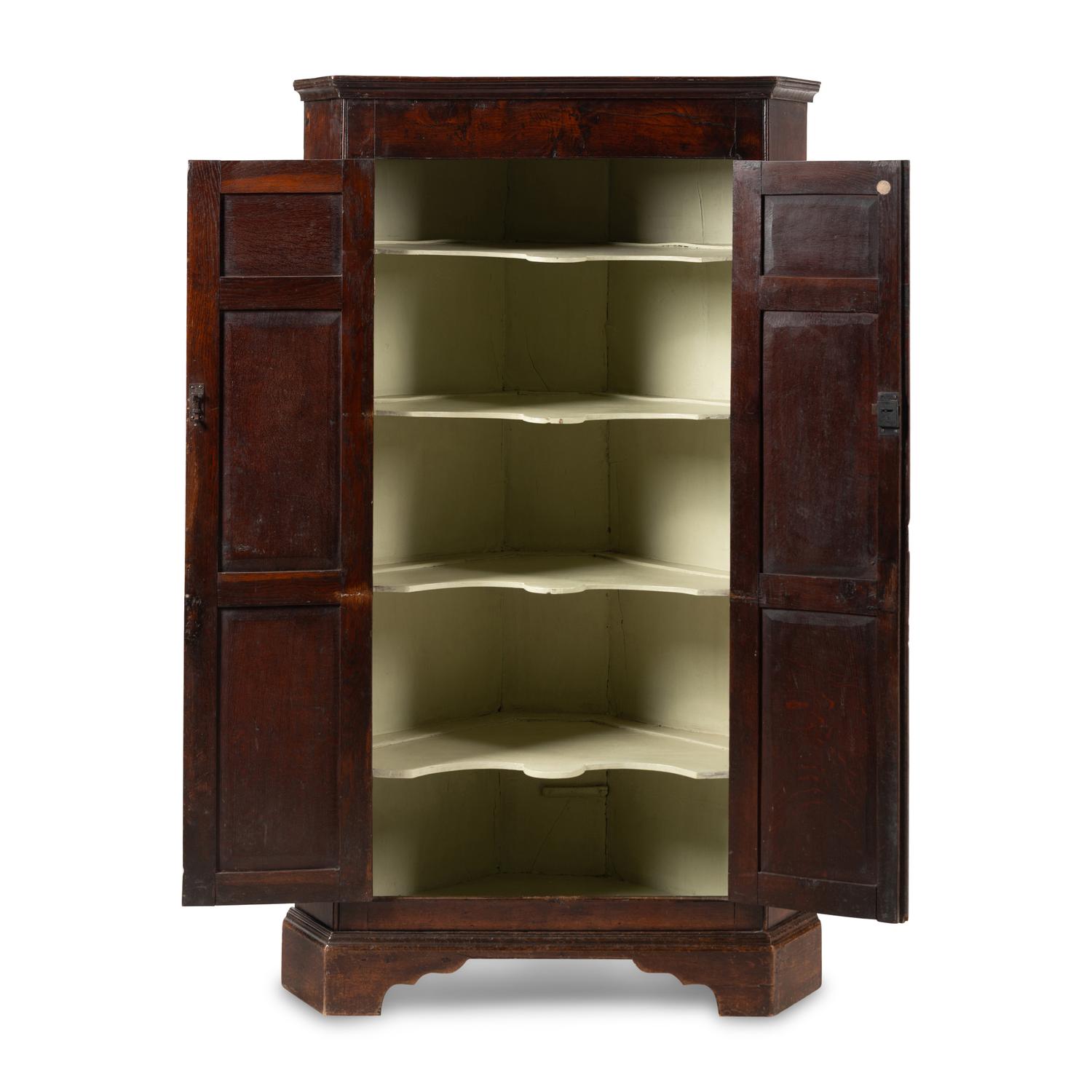 A George III Oak Corner Cabinet