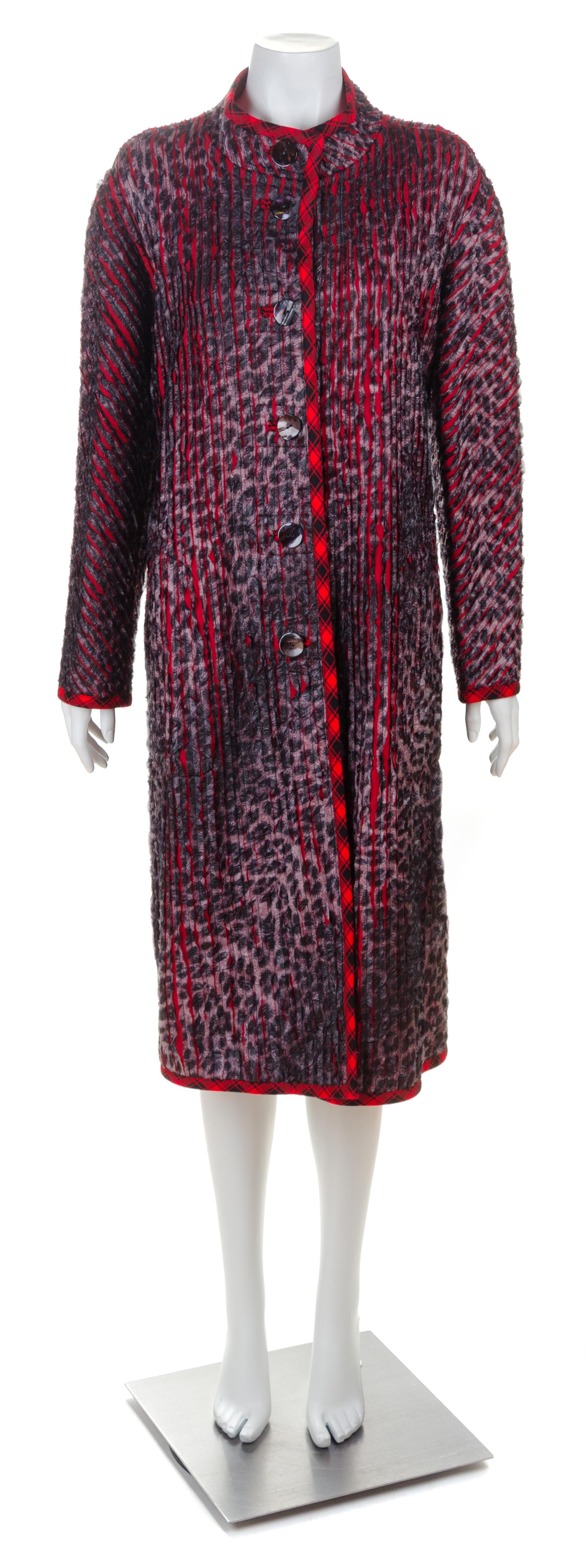 A Koos Red Wool Reversible Coat, No size.