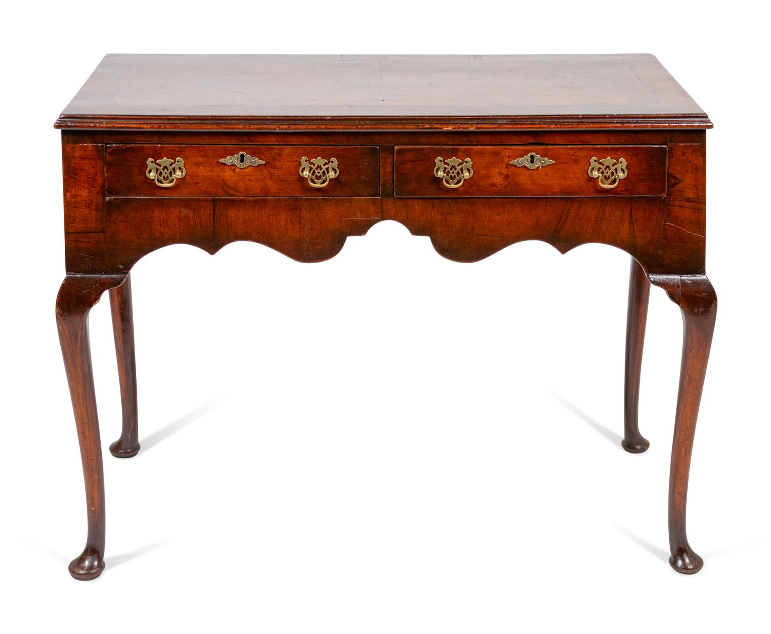 A George III Style Burl Walnut Dressing Table