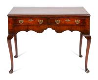 A George III Style Burl Walnut Dressing Table