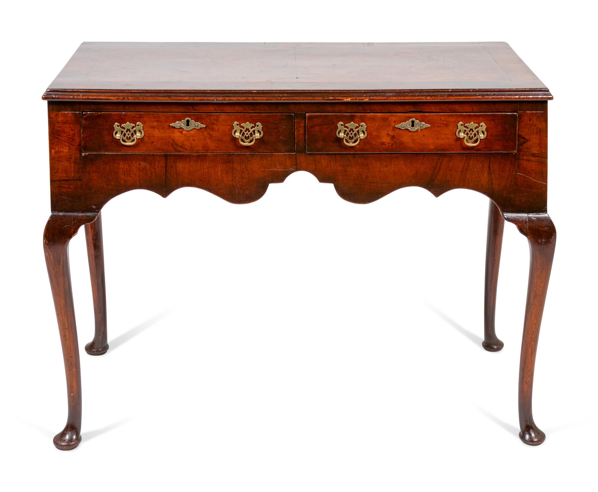 A George III Style Burl Walnut Dressing Table