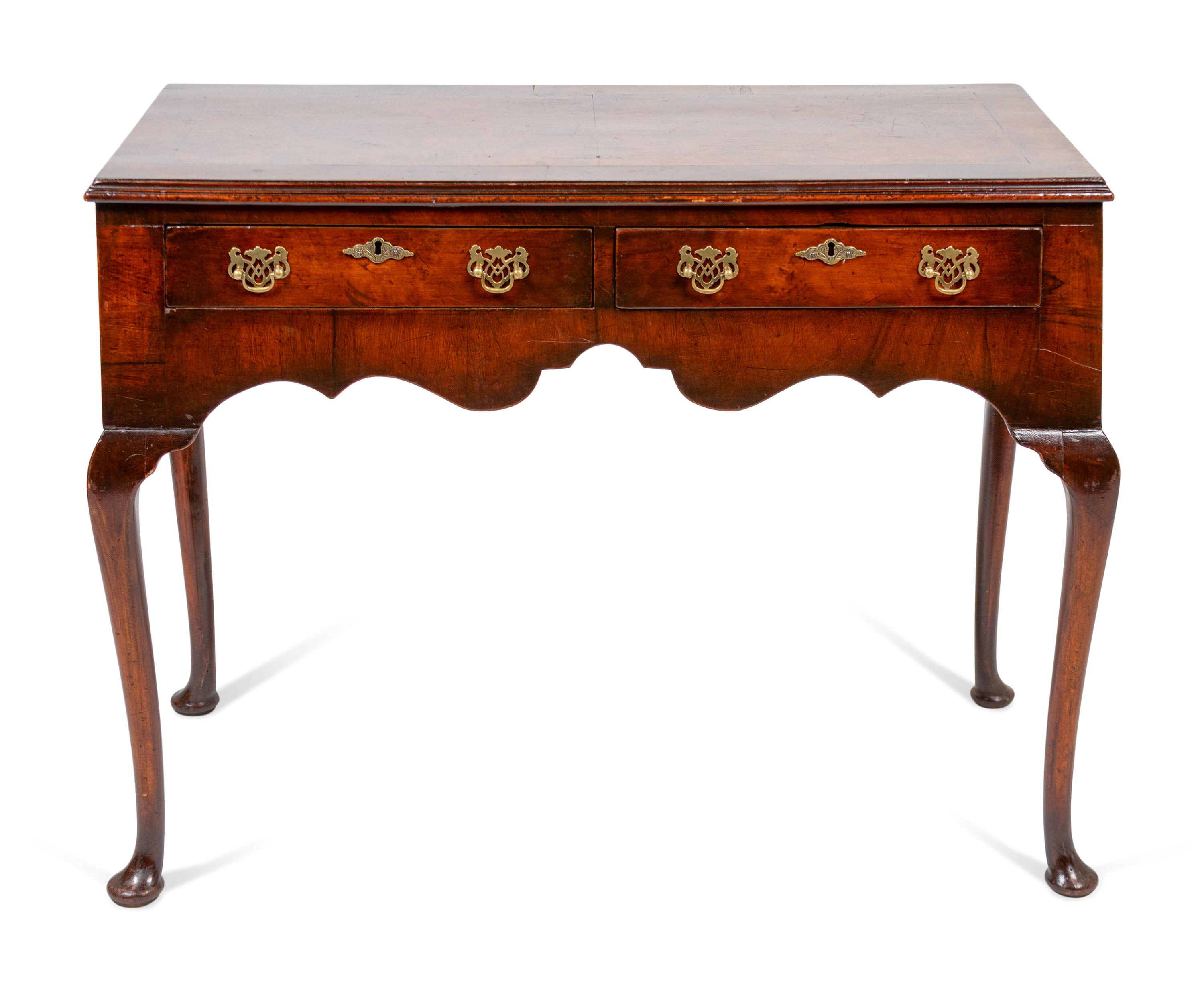 A George III Style Burl Walnut Dressing Table
