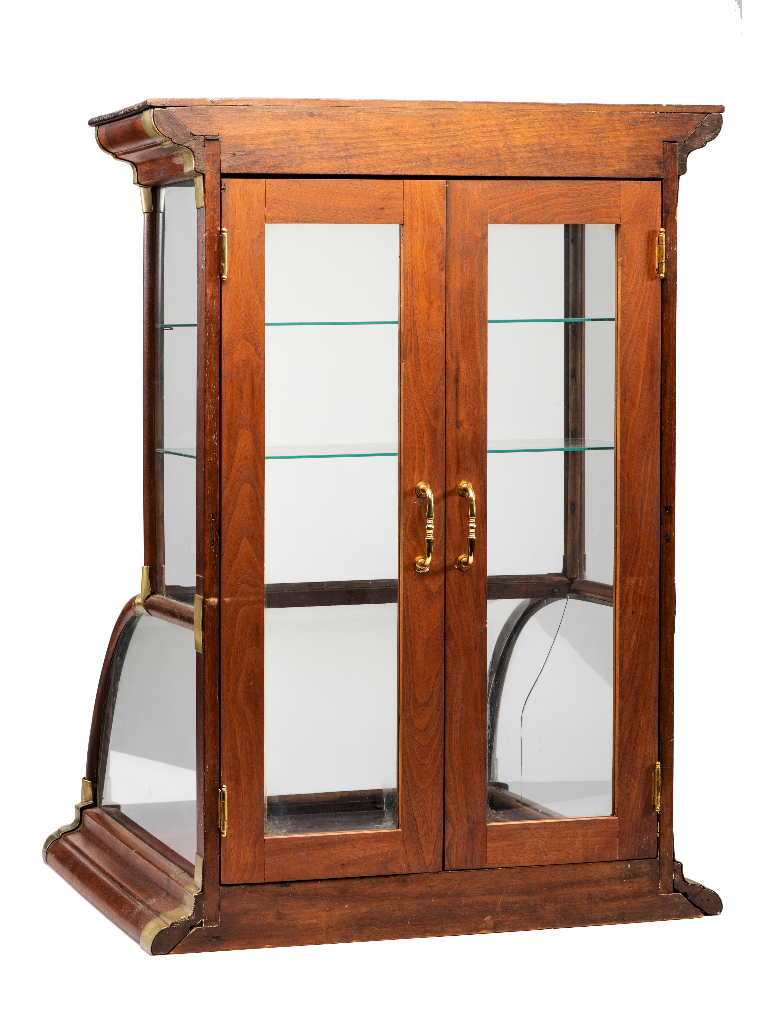 Two Wooden Frame Countertop Display Cases