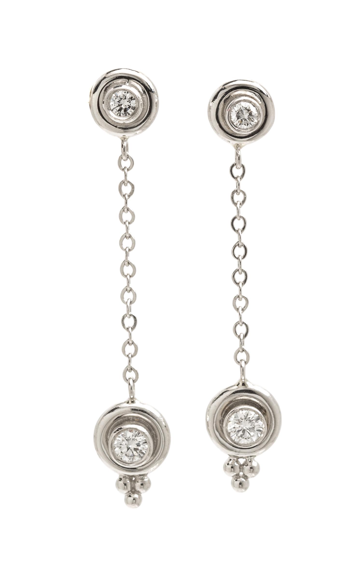 A Pair of Platinum and Diamond Earrings, Temple St. Clair, 4.10 dwts.