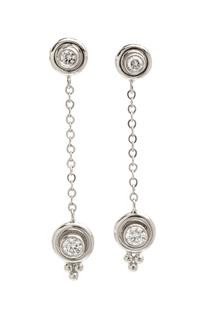 A Pair of Platinum and Diamond Earrings, Temple St. Clair, 4.10 dwts.