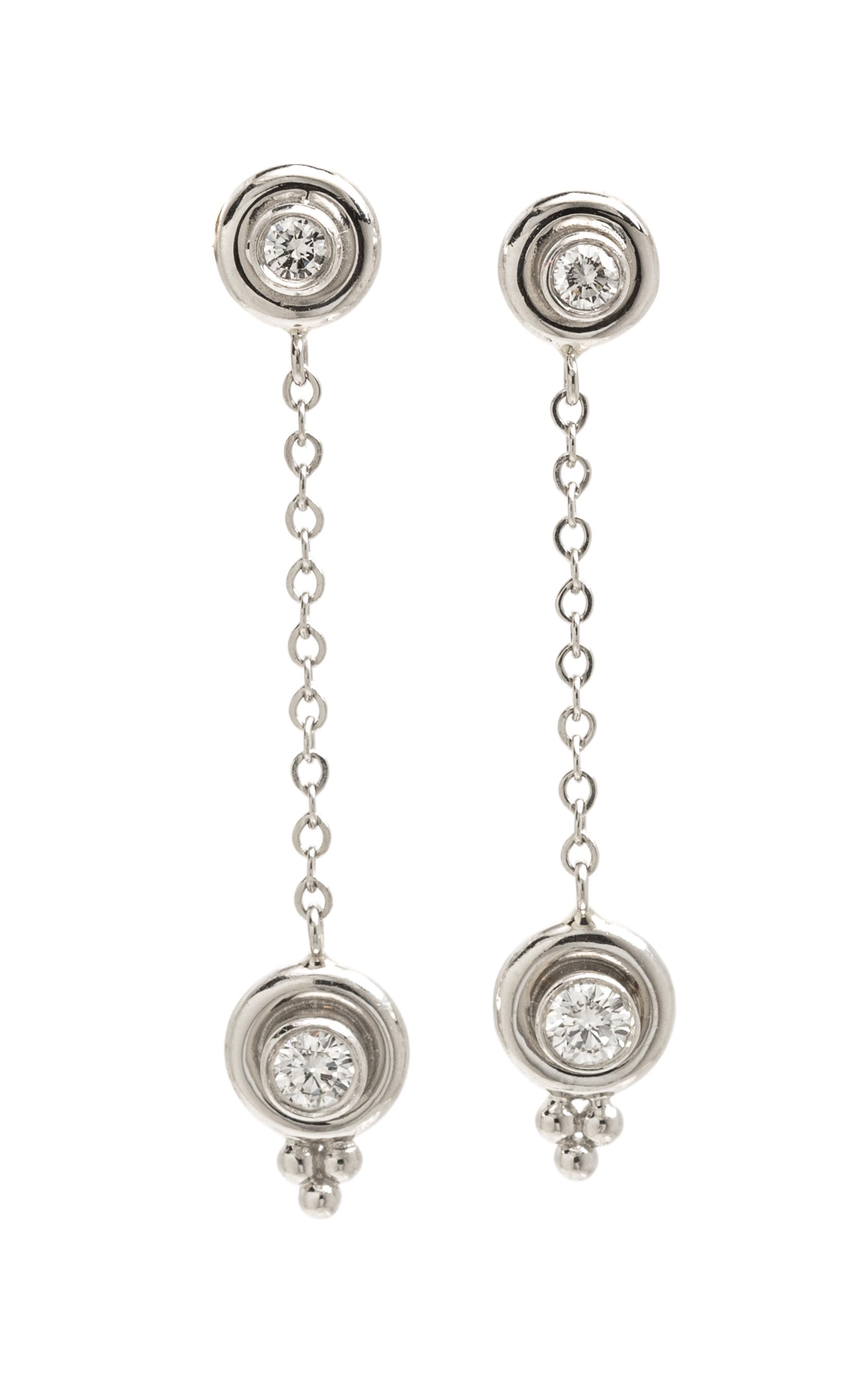A Pair of Platinum and Diamond Earrings, Temple St. Clair, 4.10 dwts.