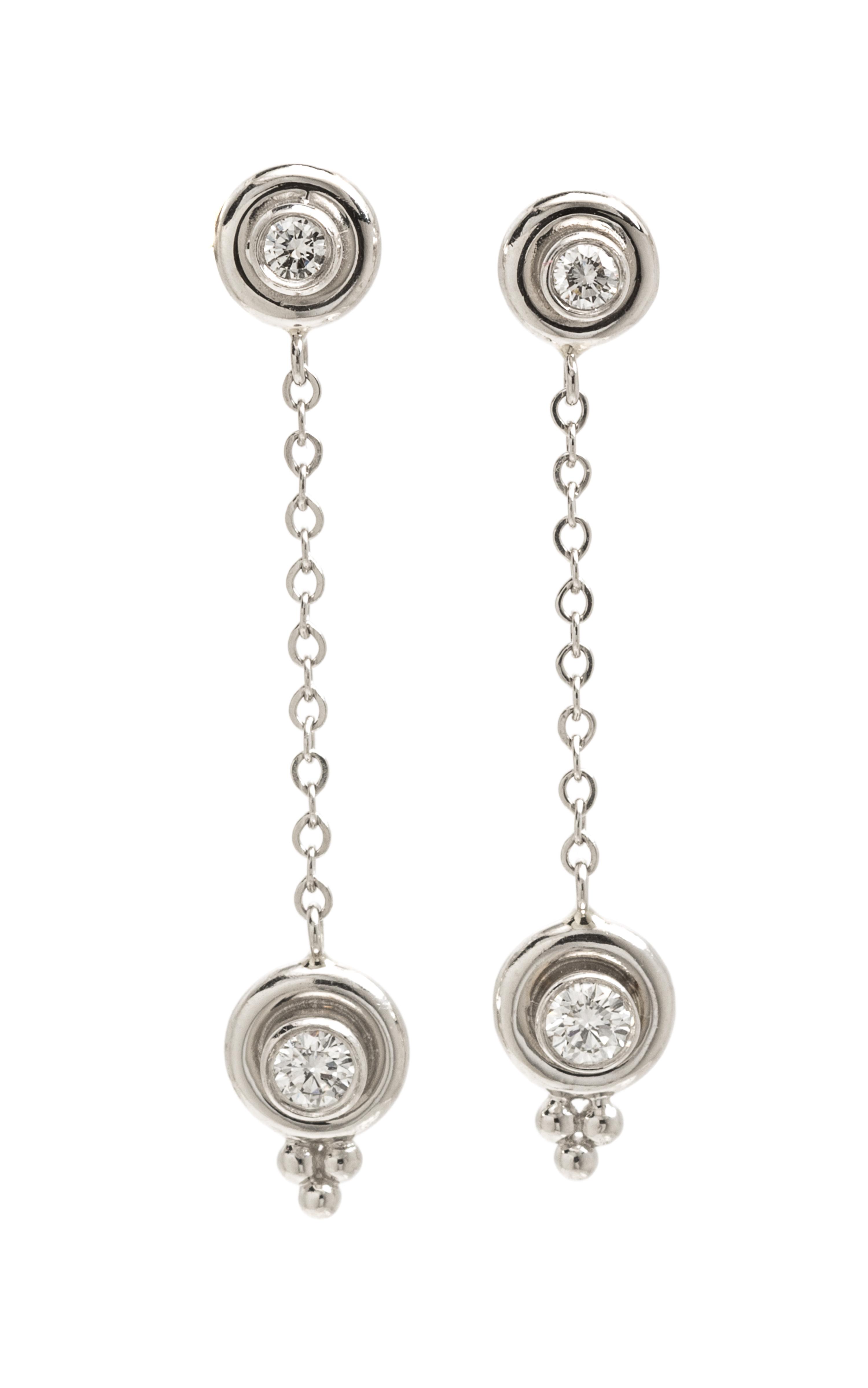 A Pair of Platinum and Diamond Earrings, Temple St. Clair, 4.10 dwts.