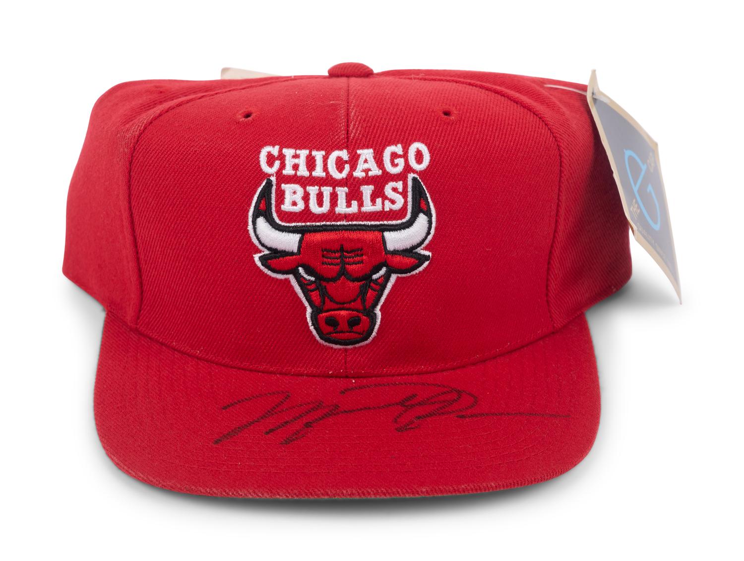 A Michael Jordan Signed Autograph Chicago Bulls Hat (Beckett Authentication Services Letter BAS Certified),